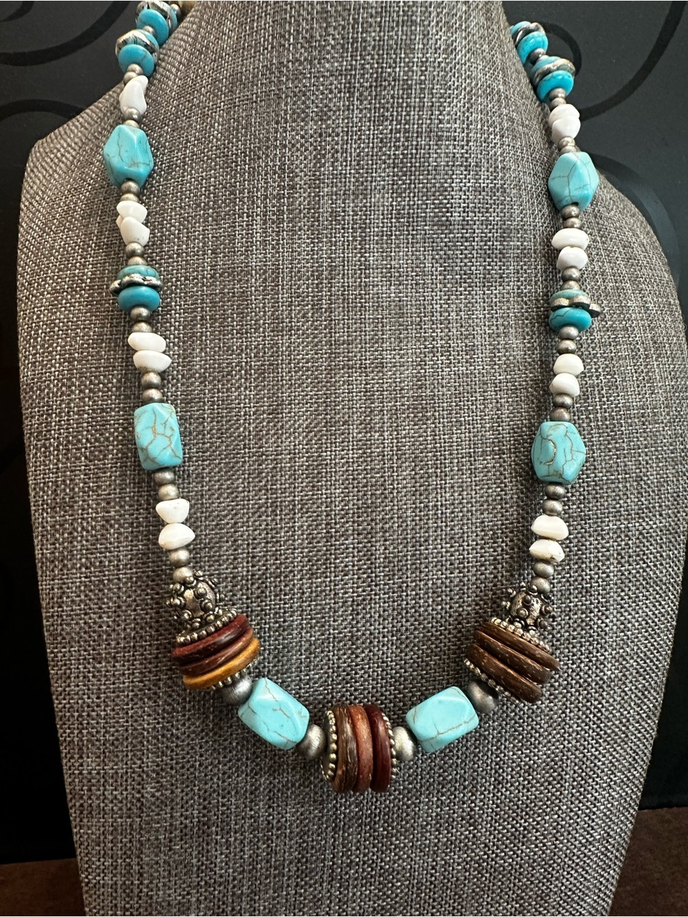 Turquoise Beaded Statement Necklace - Women Jewelry